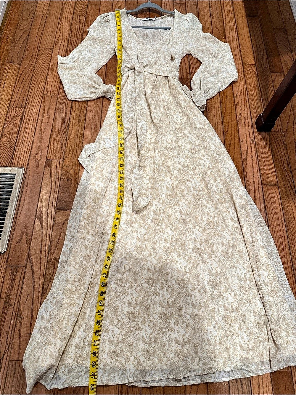 NA-KD Floral Maxi Dress in Cream Size 38 Like New